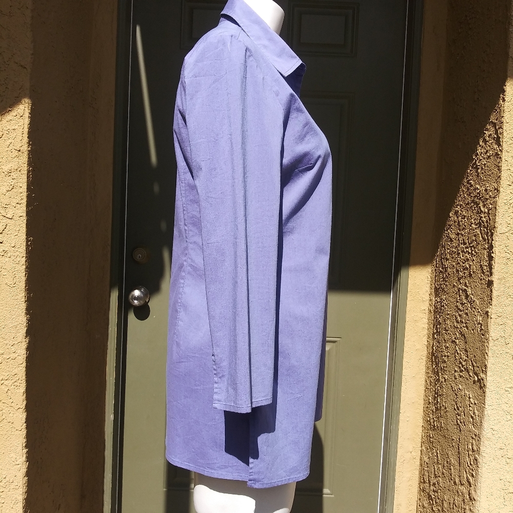 NY & CO Purple Button Down Blouse - Picture 2 of 7
